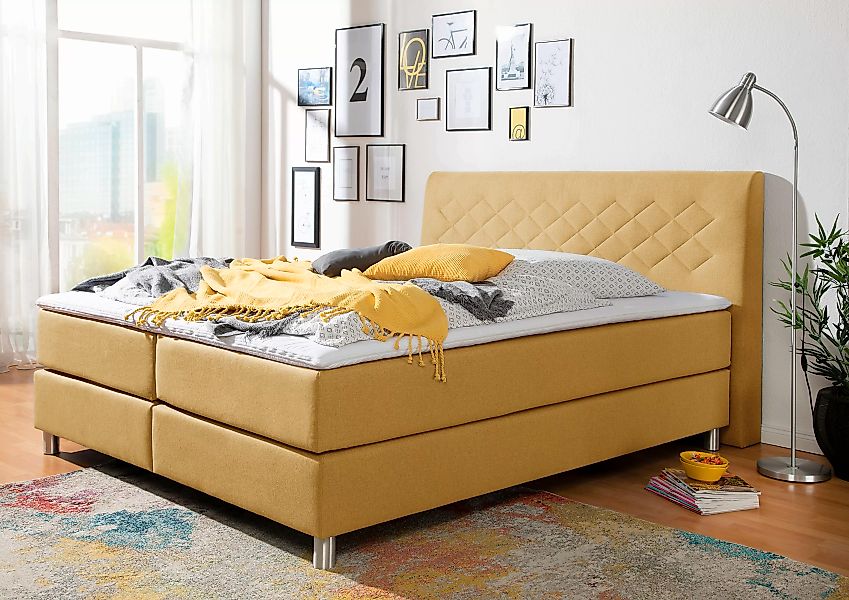 INOSIGN Boxspringbett "Parla", incl. Topper, 4 Farben in 4 Breiten, 2 Härte günstig online kaufen