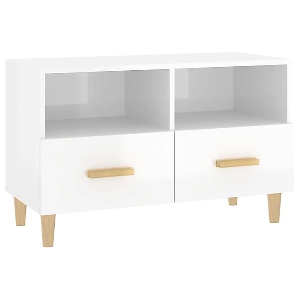 vidaXL TV-Schrank Hochglanz-Weiß 80x36x50 cm Holzwerkstoff 812588 günstig online kaufen