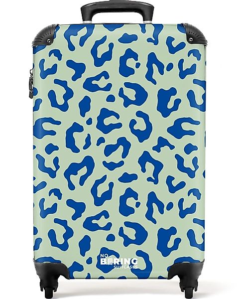 NoBoringSuitcases.com© Hartschalen-Trolley Blauer und grüner Pantherdruck günstig online kaufen