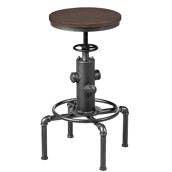 Costway Barhocker Höhenverstellbar Aus Holz und Metall Silbergrau günstig online kaufen