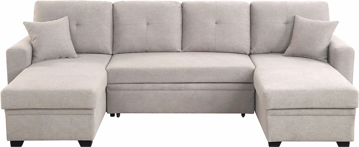ATLANTIC home collection Wohnlandschaft "Gerrit U-Form", inkl. 2 Bettkästen günstig online kaufen