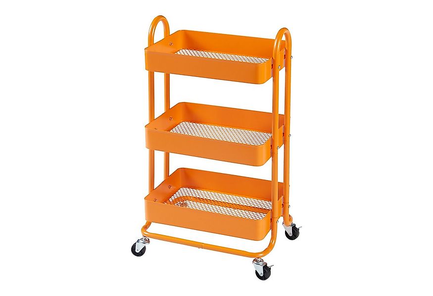 en.casa Küchenwagen, »Pyhäntä« Stahl mit 3 Ebenen Orange günstig online kaufen