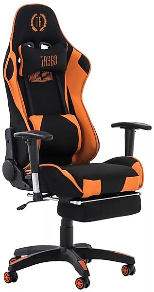 Bürostuhl Turbo XL mit Fußablage-schwarz/orange-Stoff günstig online kaufen
