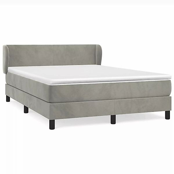 vidaXL Boxspringbett mit Matratze Hellgrau 140x200 cm Samt1376657 günstig online kaufen