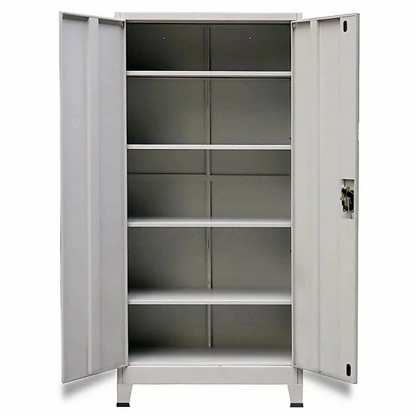 vidaXL Aktenschrank Büroschrank mit 2 Türen Stahl 90x40x180 cm Grau günstig online kaufen