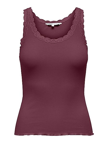 ONLY Tanktop ONLSARA – Tanktop mit Spitzendetail am Ausschnitt Baumwollmisc günstig online kaufen