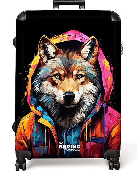 NoBoringSuitcases.com© Hartschalen-Trolley Fuchs mit buntem Fell günstig online kaufen