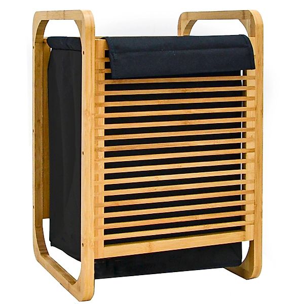 DuneDesign Wäschekorb Bambus - 50L Wäschesammler mit Deckel & herausnehmbar günstig online kaufen