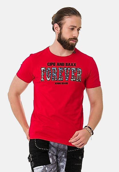 Cipo & Baxx T-Shirt T-Shirt mit Rundhals-Ausschnitt günstig online kaufen