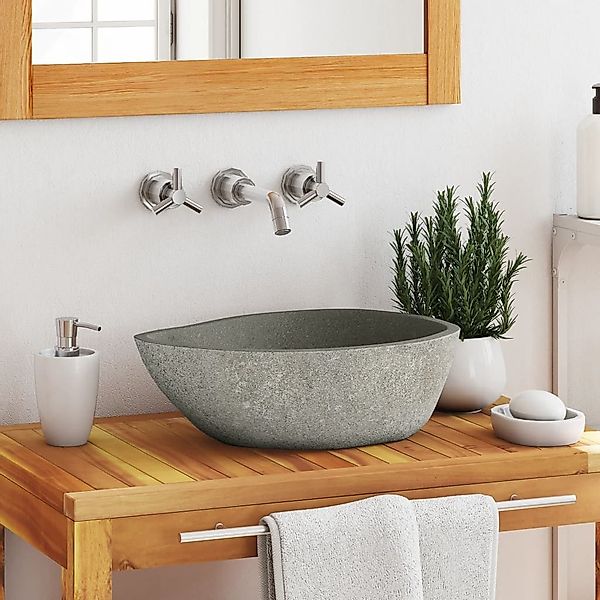 DOTMALL Waschbecken Waschbecken Flussstein Oval (37-46)x(29-36) günstig online kaufen
