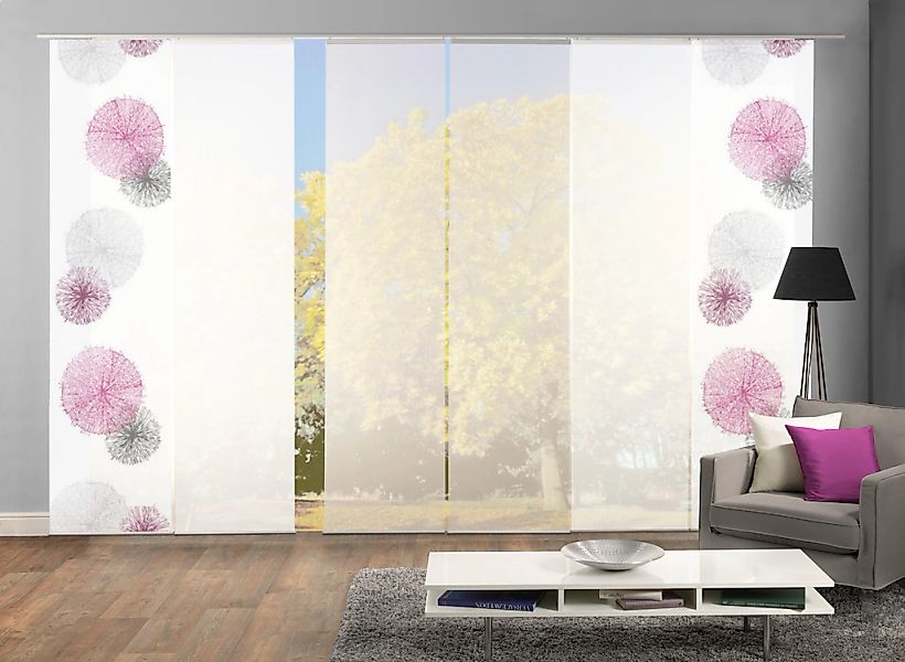 HOME WOHNIDEEN Schiebegardine "SCOPPIO" Klettband 6 Stk. tlg. HxB: 245x60, günstig online kaufen