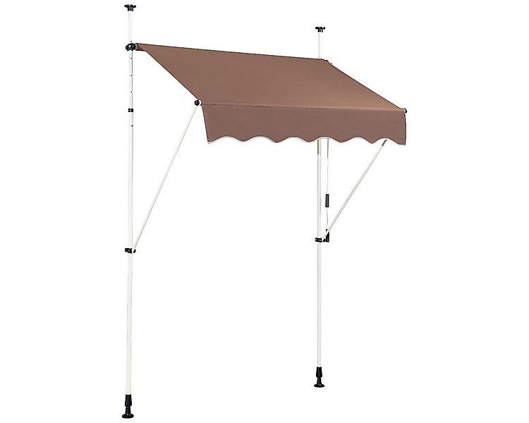 COSTWAY Klemmmarkise 150cm breit, Braun günstig online kaufen