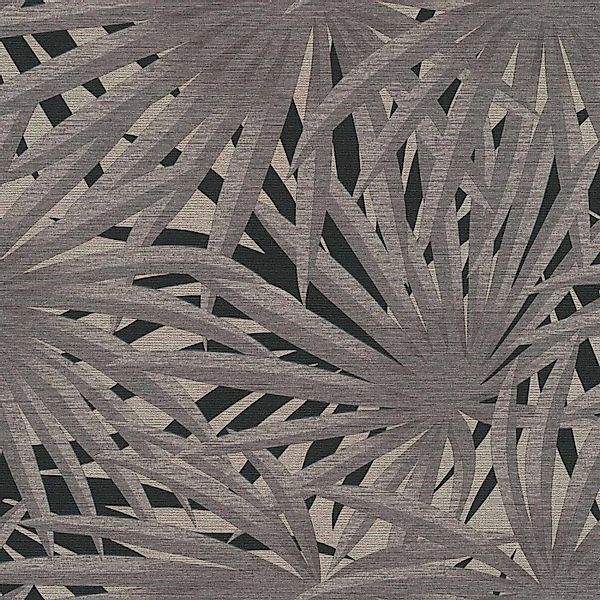 Bricoflor Dschungel Blätter Tapete Farn Vliestapete in Schwarz Grau Elegant günstig online kaufen