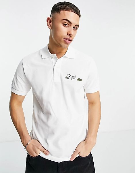 Lacoste x Peanuts – Poloshirt in Weiß günstig online kaufen