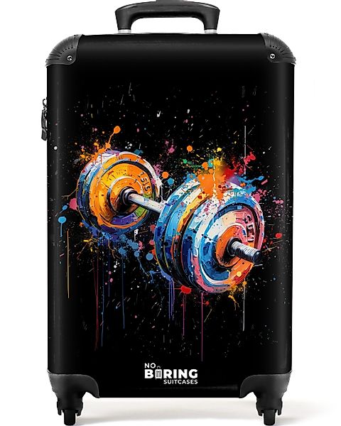 NoBoringSuitcases.com© Hartschalen-Trolley Hantel mit Graffiti 55x35x20cm, günstig online kaufen