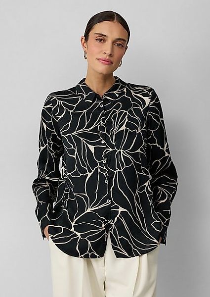 s.Oliver BLACK LABEL Langarmbluse Hemdbluse aus Satin Biesen günstig online kaufen