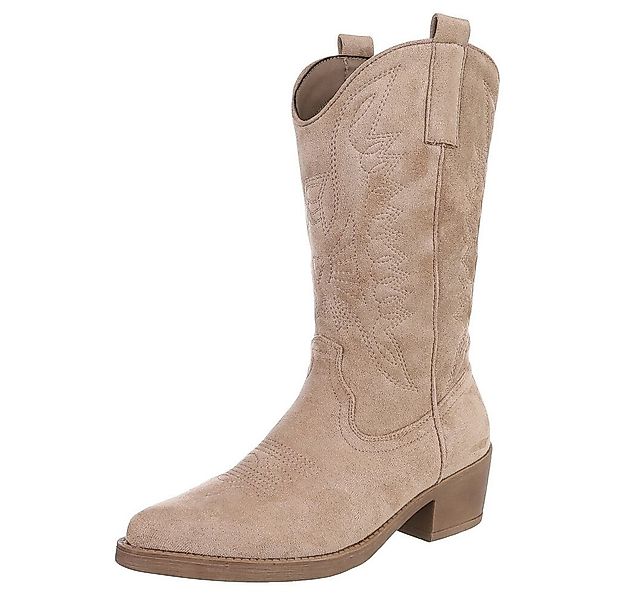 Ital-Design Moderner Western-Stiefel mit Stickerei für Damen Westernstiefel günstig online kaufen