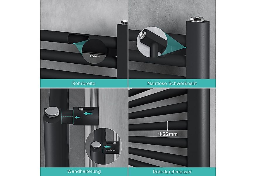 doporro Badheizkörper Mittelanschluss Seitenanschss Handtuchwärmer Röhrenhe günstig online kaufen