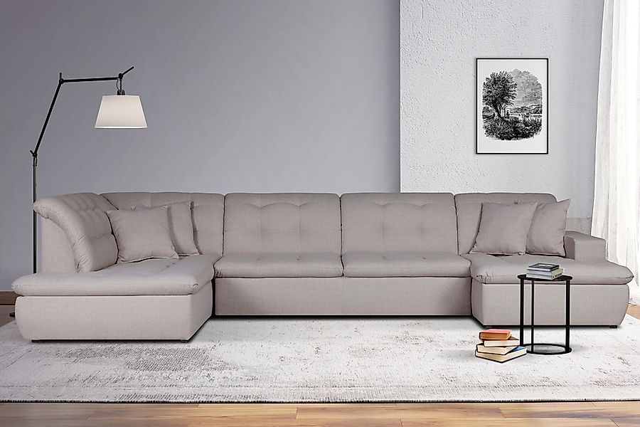 Home affaire Wohnlandschaft "BRISBANE NEU U-Form" mit feiner Steppung, Matt günstig online kaufen