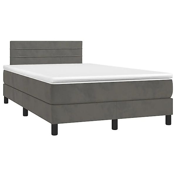 vidaXL Boxspringbett mit Matratze Dunkelgrau 120x190 cm Samt 3269844 günstig online kaufen