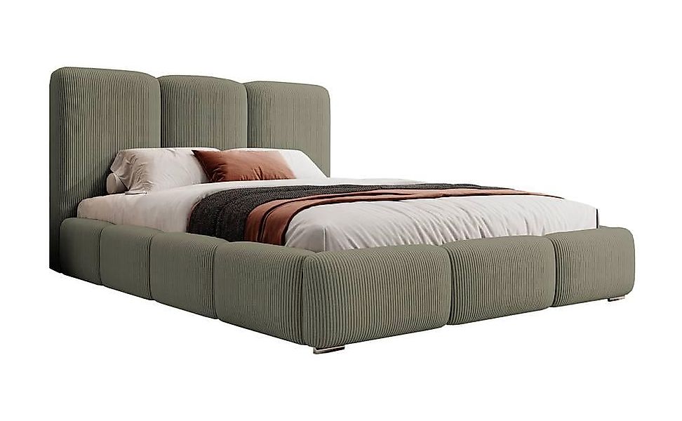 NADUVI Collection | Bettgestell Briar mit Stauraum, Rippstoff, 180x200 günstig online kaufen