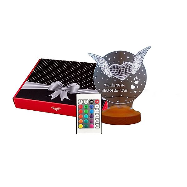 Geschenkelampe LED Nachttischlampe Fliegendes Herz 3D günstig online kaufen