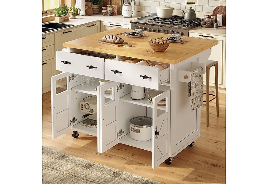 STILVORA Küchenwagen mit Bremsen,Buffetschrank Kücheninsel mit Schubladen®a günstig online kaufen