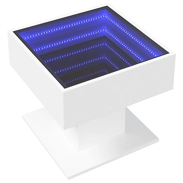 vidaXL LED-Couchtisch Weiß 50x50x45 cm Holzwerkstoff 847525 günstig online kaufen