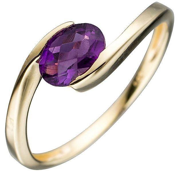 Schmuck Krone Goldring Ring mit Amethyst, 333 Gelbgold, Gold 333 günstig online kaufen