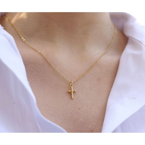 GOLDEN Kreuzkette Kleine Kreuz Halskette, 14K günstig online kaufen