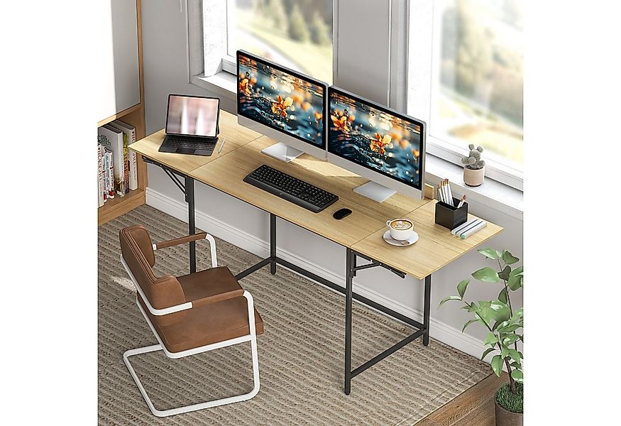 HOMCOM Schreibtisch mit Modern-Design, Metallgestell (Bürotisch, 1-St., Kla günstig online kaufen