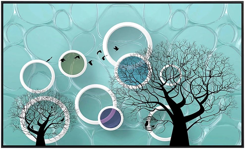 Papermoon Infrarotheizung »Muster mit Bäumen und Vögeln«, sehr angenehme St günstig online kaufen