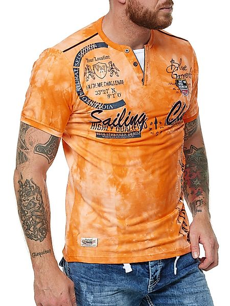 L.gonline Kurzarmshirt Herren T-Shirt mit Knopfleiste, günstig online kaufen