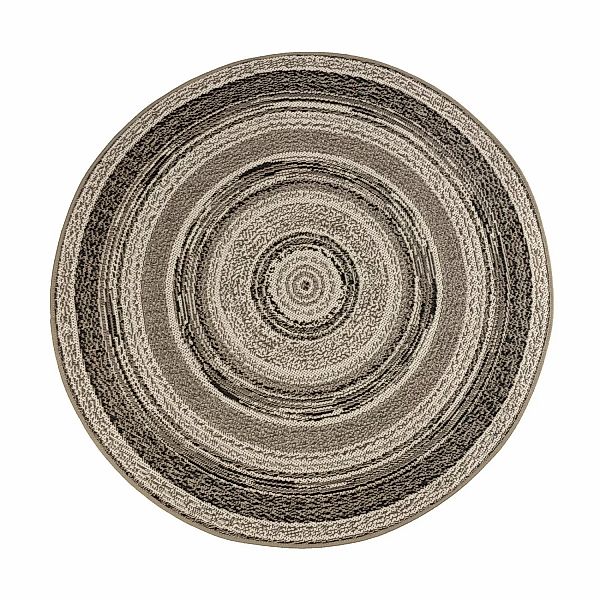 KARAT Outdoorteppich Zoe Runder Außenteppich Beige Grau ∅ 120 cm günstig online kaufen