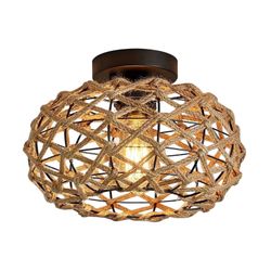 TWSOUL Deckenleuchte Vintage Rattan Lampe Boho günstig online kaufen
