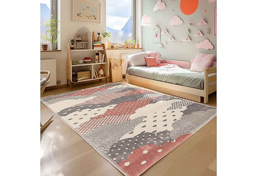 SIMPEX24 Teppich Wolken Design, Läufer, Höhe: 10 mm, Teppich Kinderzimmer W günstig online kaufen