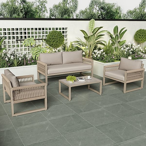 Celya Gartenlounge-Set Gartenmöbel-Set aus Seil, mit günstig online kaufen