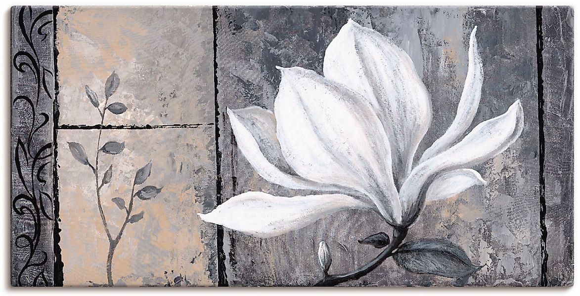 Artland Leinwandbild "Klassische Magnolie" Blumen 1 Stk. tlg. auf Holzrahme günstig online kaufen