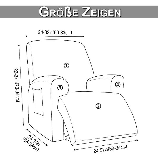 BTTO Sesselhusse Relaxsessel Sesselbezug 4 Teile,Relaxsesselhusse, Jacquard günstig online kaufen