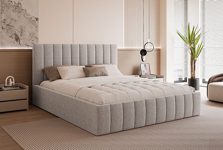 Goldstoff Polsterbett Elegantes Bett mit hohem günstig online kaufen