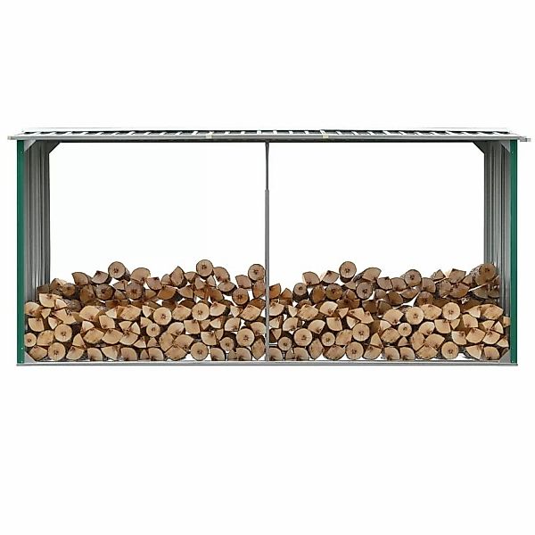 vidaXL Brennholzlager Verzinkter Stahl 330 x 92 x 153 cm Grün günstig online kaufen