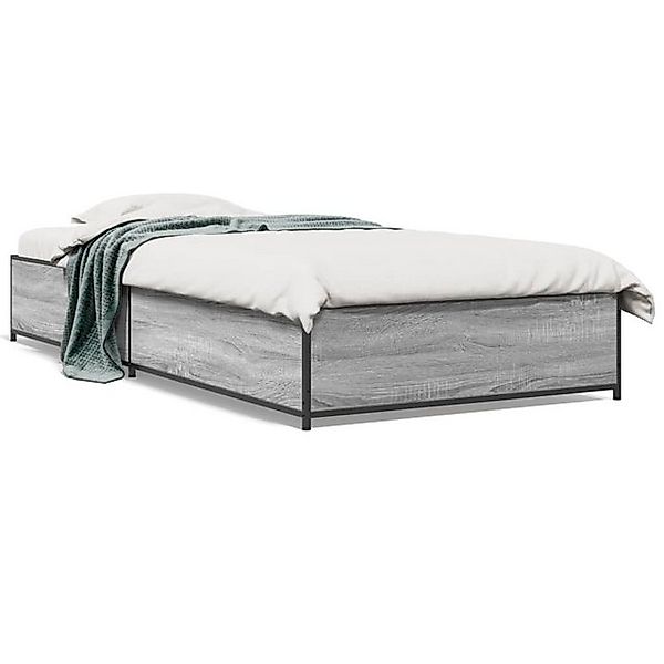 vidaXL Bettgestell, Bettrahmen Braun Eichen-Optik 90x190 cm Holzwerkstoff M günstig online kaufen