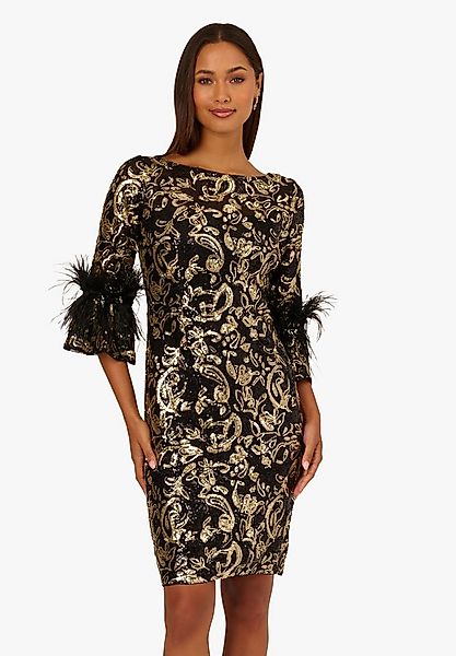 Adrianna Papell Abendkleid Sequin Embroidered Midi Dress Flügelärmel und Pa günstig online kaufen