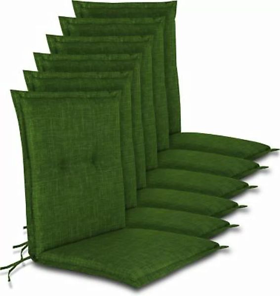 Aspero® 6 Stuhlauflagen Niedriglehner Gartenstuhlauflagen grün günstig online kaufen