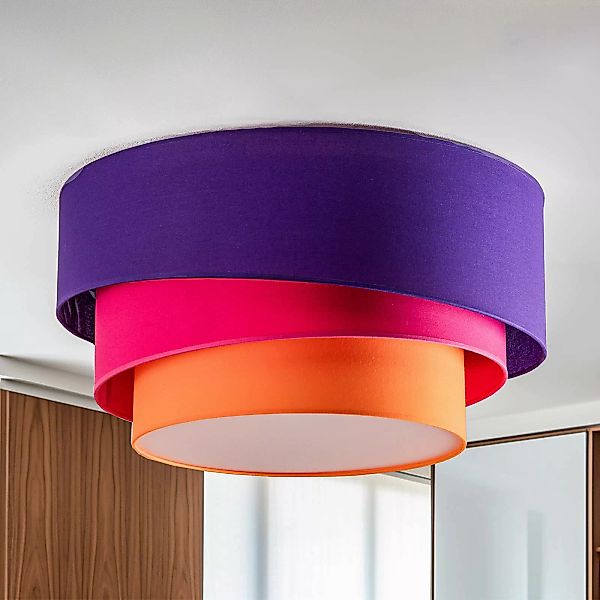 Euluna Trio Max Decke, Ø60cm, violett/pink/orange günstig online kaufen