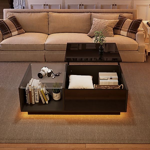 Merax Couchtisch höhenverstellbar Sofatisch mit Hebefunktion günstig online kaufen