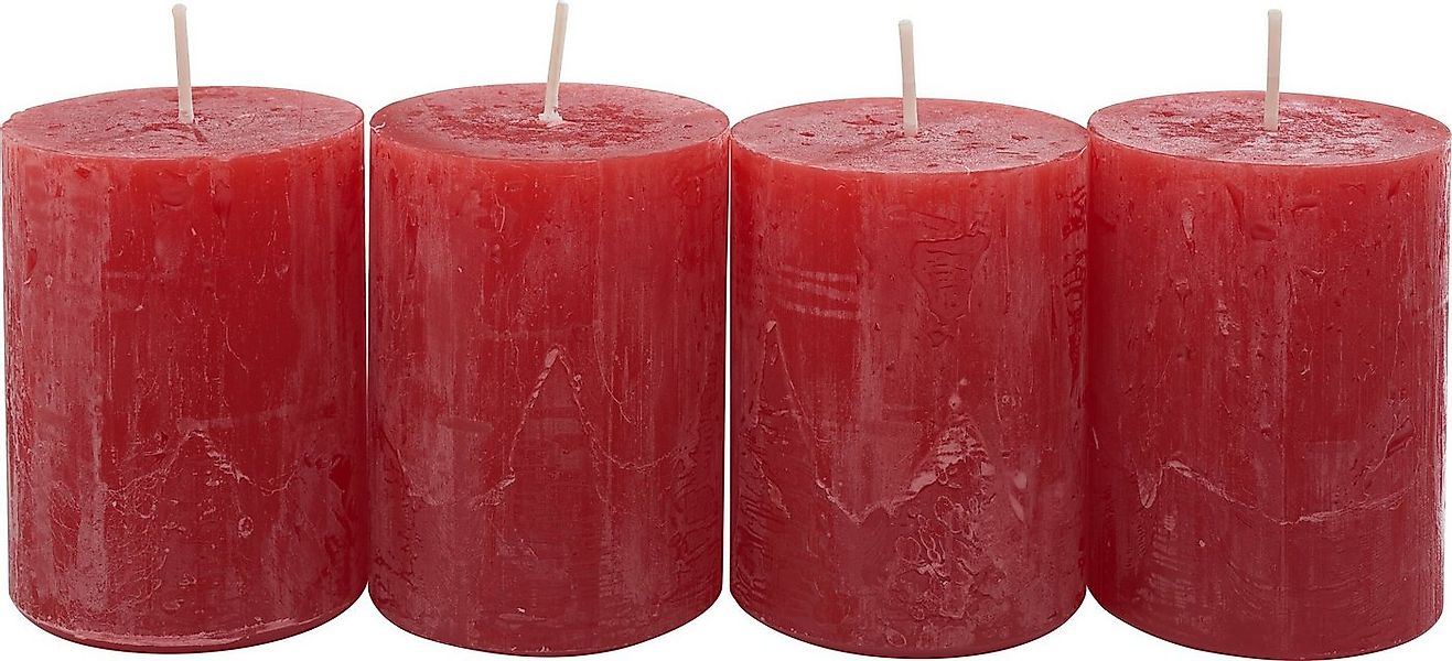 Wenzel Stumpenkerze Stumpenkerze Rustik, 4 Stück günstig online kaufen