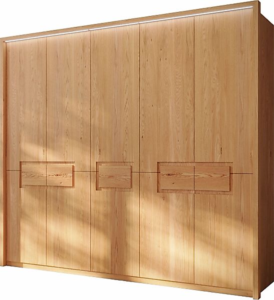 Home affaire Kleiderschrank "Léopoldine, aus Kernbuche, inkl. Passepartout" günstig online kaufen