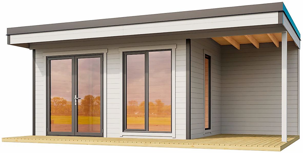 LASITA MAJA Gartenhaus "DOMEO 7 LICHTGRAU/ANTHRAZIT" Fundamentmass 4000+195 günstig online kaufen