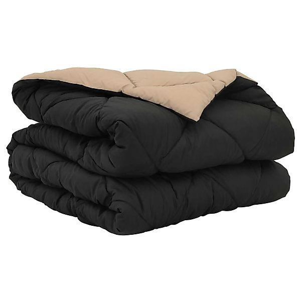 vidaXL Sommerdecke Schwarz und Taupe 220 x 135 cm Mikrofaser 42025493 günstig online kaufen